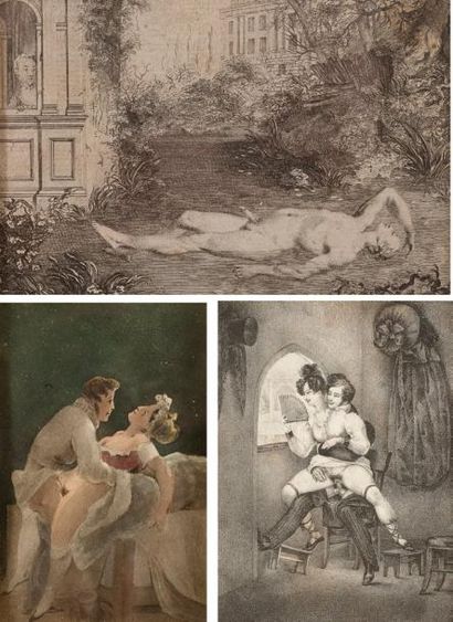 null Lot comprenant: -Achille DEVERIA (1800-1857) La loge du cintre Lithographie....