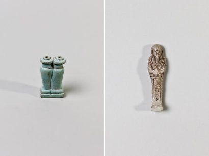 EGYPTE Basse Epoque, Epoque Ptolémaïque Lot comprenant deux vases accolés, dits 'HS'....