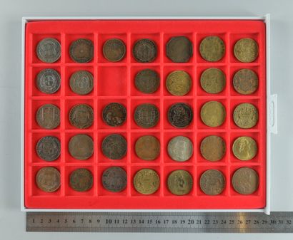  States of Artois, Lille and Burgundy. Lot of 35 bronze tokens