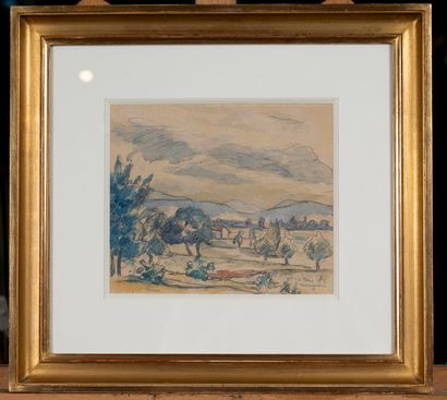 null Henri MANGUIN (1874-1949)

La Foux 1925,

Crayon et aquarelle, signé, daté et...