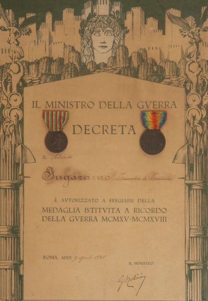  Ecole Italienne XXe siècle 
Il ministro della Guerra Decreta 
Toile, 47 x 33 cm