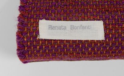 Renata BONFANTI (né en 1929) 
Tapisserie en chanvre et laine tissée à la main. Etiquette...