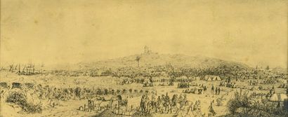  French school around 1830 
Camp during the Algerian campaign - Print 
15 x 36 c...