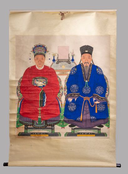 CHINA, 19th century 
Portrait of dignitaries...
