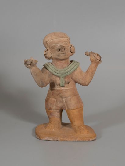 Terracotta figure in the Jama Coaque style,...