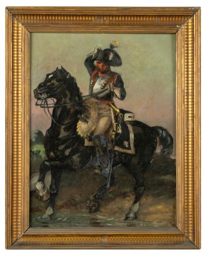  Ecole française du XIXe siècle 
Les cavaliers 
Huile sur toile (une paire) 
33 x...