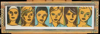 Paul BESSIS. 
Suite de six portraits féminins....