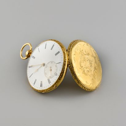 18K gold pocket watch, the reverse side engraved...