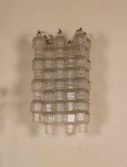  Glass wall lamps 
40's 
H : 53 cm ; W : 30 cm ; D : 20 cm.