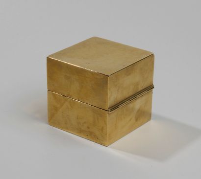  Italian work, circa 1960 
Marine ashtray 
In the shape of a cube, in brass, with...