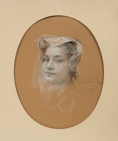 Edgard MAXENCE (1871-1954) 
Portrait de Madame...