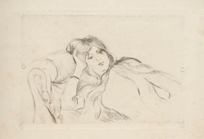 Berthe MORISOT (1841-1895) 
Jeune femme étendue...