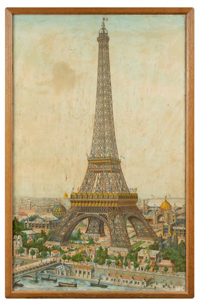 Engraving in colors 
Eiffel Tower 
98 x 62...