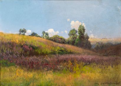 Gaston ANGLADE (1854-1919) 
Fields of heather...
