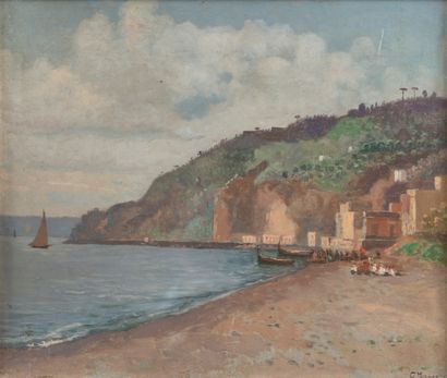 Gaetano JERACE (1860-1940) 
Vue de la côte...