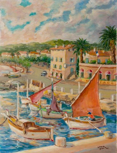 null Jean PORTAL (XXe) 

Vue du port de Sainte Maxime

Huile sur toile signée en...