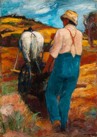 Charles KVAPIL (1884-1958) 
Ploughman 
Canvas....