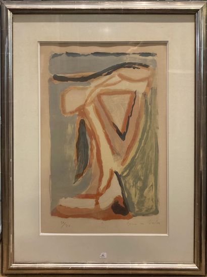  Bram VAN VELDE (1895-1981) 
Composition 
Lithographie en couleurs. 
Signée et numérotée...