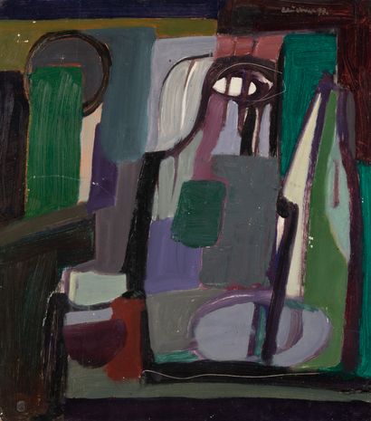 René LEIDNER (1921-2005) 
Composition 
Panel...
