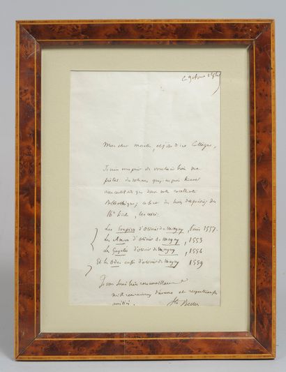 null SAINTE BEUVE Charles Augustin

(1804-1869)

L.A.S . 18 x 12 cm

lettre autograghe...