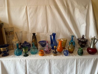 lot of glasses mainly Bohemian, Murano. 
19th...