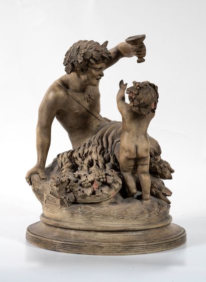 After CLODION (1738-1814) 
Satyr with a cup....