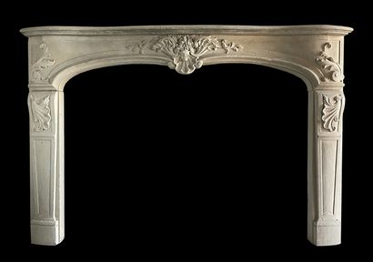 Louis 15 style mantel. 
Lintel decorated...