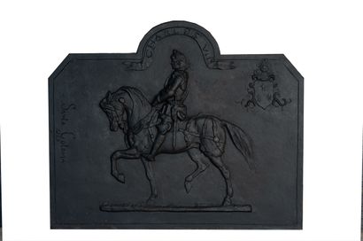  Fireback in the Haute Epoque style. 
King Charles XII is represented here wearing...