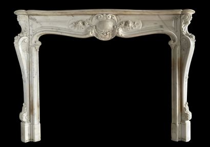 Louis 15 style mantel. 
Crossbow lintel with...