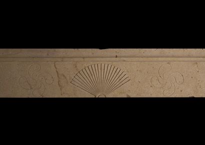 null Louis 13 style mantel in yellow Burgundy stone. 

Monolithic lintel with crossettes...