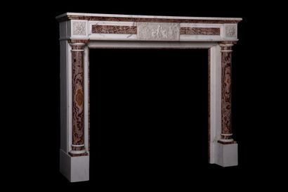Empire style mantel. 
Lintel with carved...