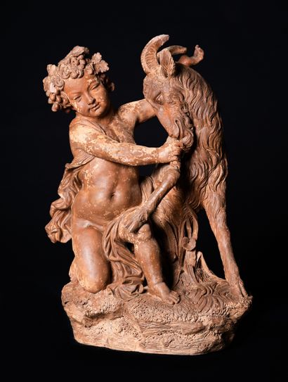 Young Bacchus and his goat. 
Depicted simply...