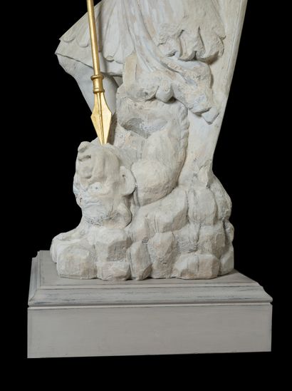  Saint-Michel terrassant le dragon. 
Par François Aristide Belloc (1827-1885 ?),...