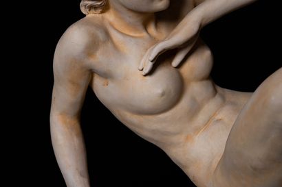  The bather. 
Signed "A. BROCHARD". 
About 1940. 
Terracotta. 
Length. 85 cm - Width....