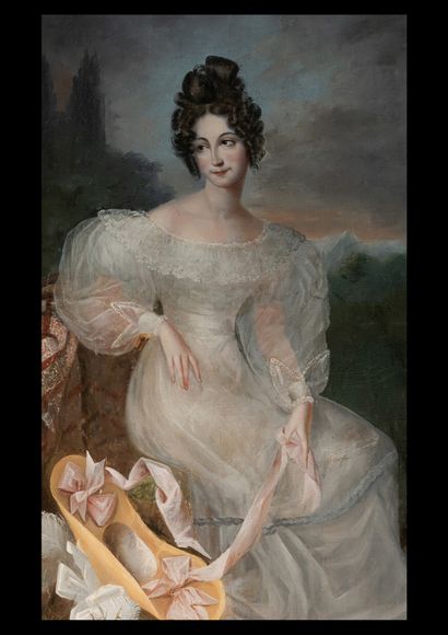  Portrait de Madame Constance d'Avène. Huile sur toile réprésentant l'épouse du vicomte...