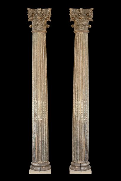 Pair of Corinthian columns. 
The fluted and...