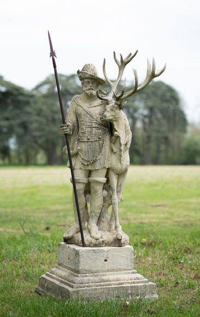  Saint Hubert and the stag. 
Group with the image of Saint Hubert, the patron saint...