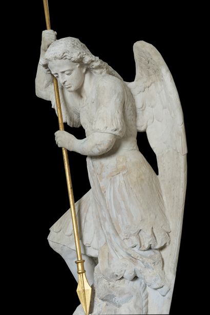  Saint Michael slaying the dragon. 
By François Aristide Belloc (1827-1885 ?), French...