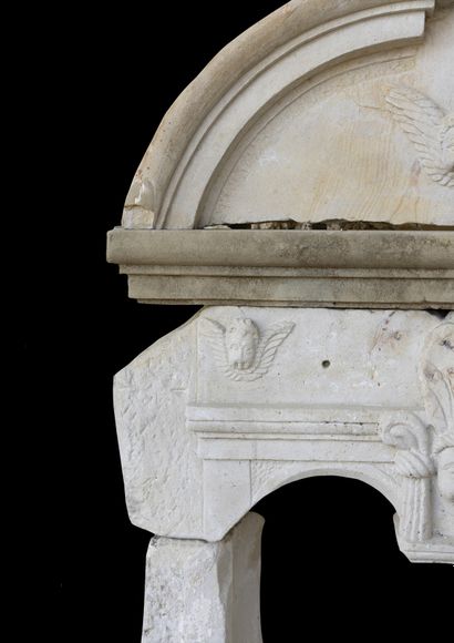  Renaissance well cap. 
Two jambs support the monolithic lintel decorated with a...