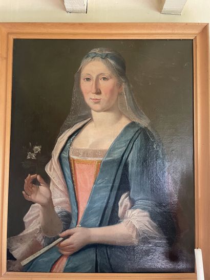  Portrait de femme. 
Huile sur toile 
XIXe siècle