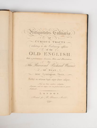  WARNER (Richard). Antiquitates culinariæ, or Curious tracts relating the culinary...