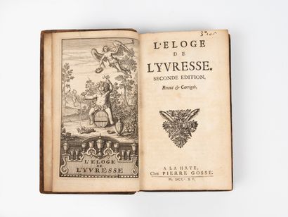  SALLENGRES (Albert-Henri)]. Éloge de l’ivresse. La Haye, Pierre Gosse, 1715. In-12,...