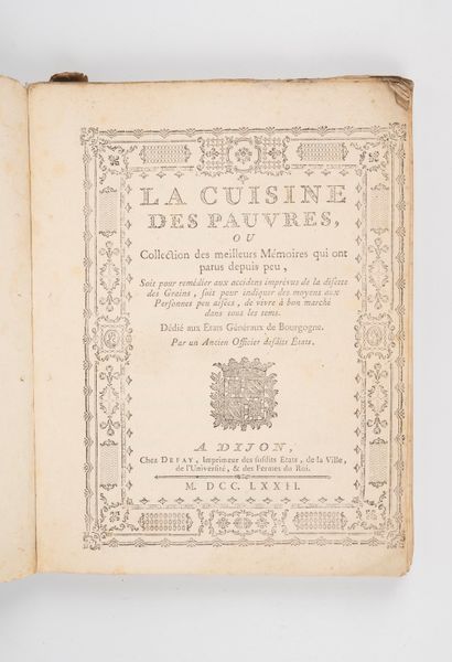  VARENNE DE BEOST (Claude-Marc-Antoine)]. La Cuisine des pauvres, ou Collection des...