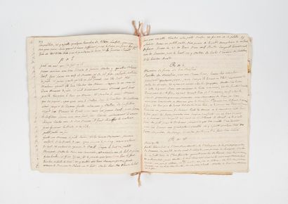  MANUSCRIT. — Recueil de recettes. Vers 1750. 3 cahiers in-8, cousus, sous chemise...