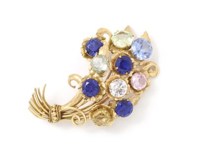 Brooch in gold 750 thousandths, stylizing...