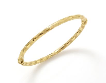 Hinged bangle bracelet in gold 750 thousandths,...