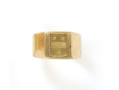 Ring signet ring in gold 750 thousandths,...