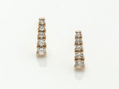 Pair of earrings in pink gold 750 thousandths,...