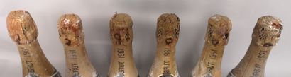 null 6 demie bouteilles CHAMPAGNE Blanc de Blancs - H. GERMAIN - 1961 - Etiquettes...