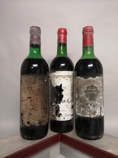 3 bouteilles BORDEAUX DIVERS 
1 Ch. MAUCAILLOU...